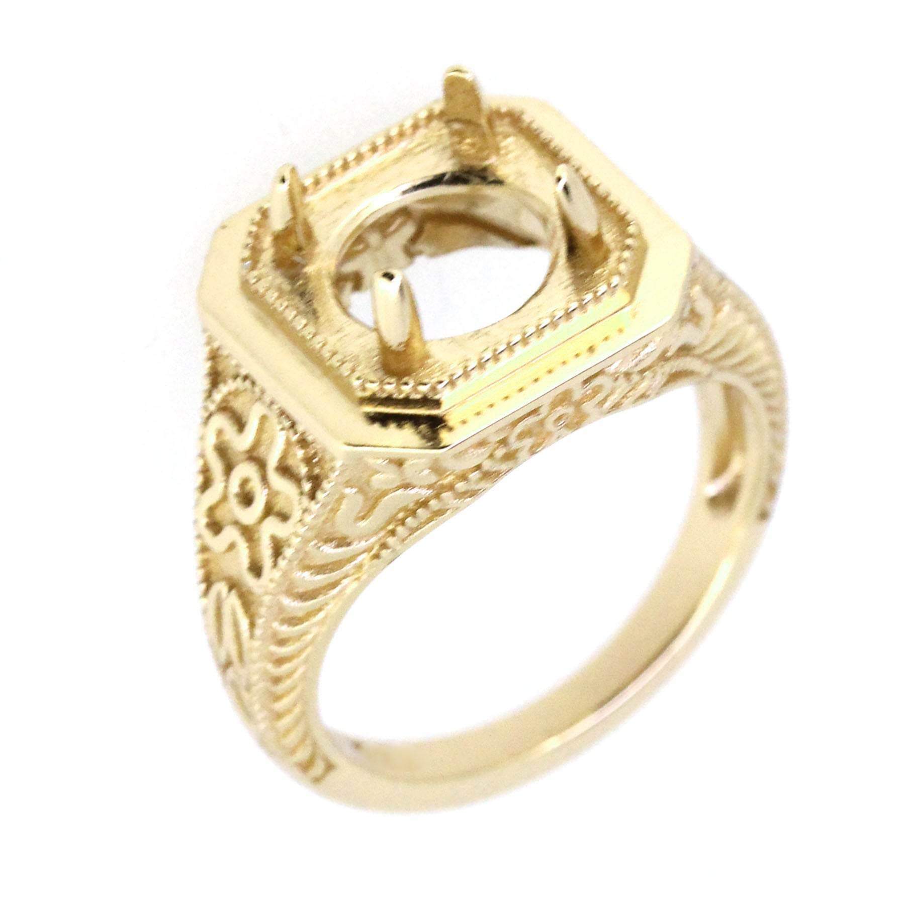 14k gold ring settings without stones - Syzjewelry