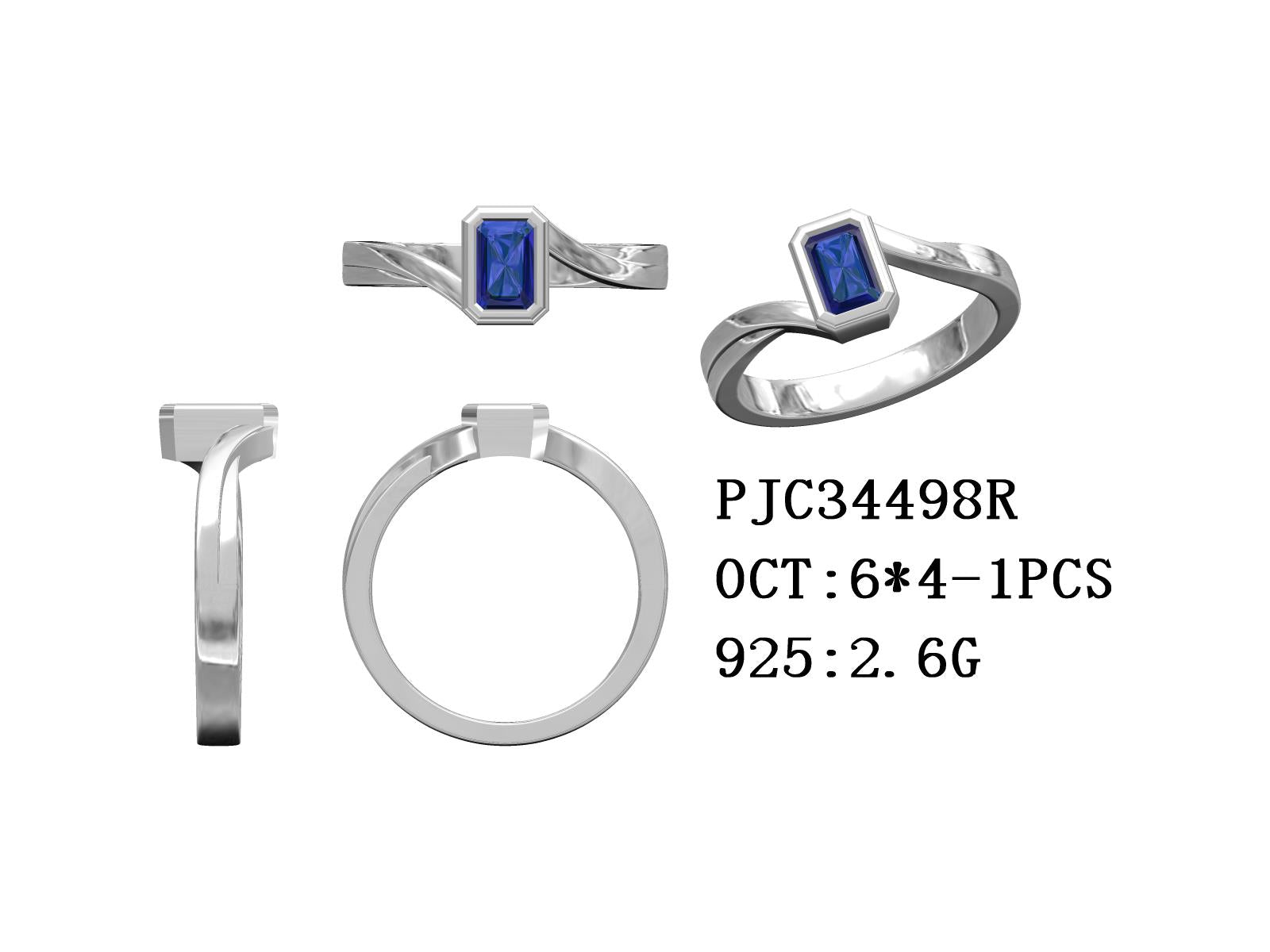 Sterling Silver Semi Mount Ring Setting OCT Emerald 7x5mm Split Shank Syzjewelry