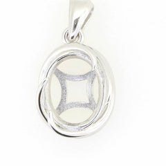Sterling Silver Semi Mount Pendant Setting Oval OV 11x9mm Syzjewelry