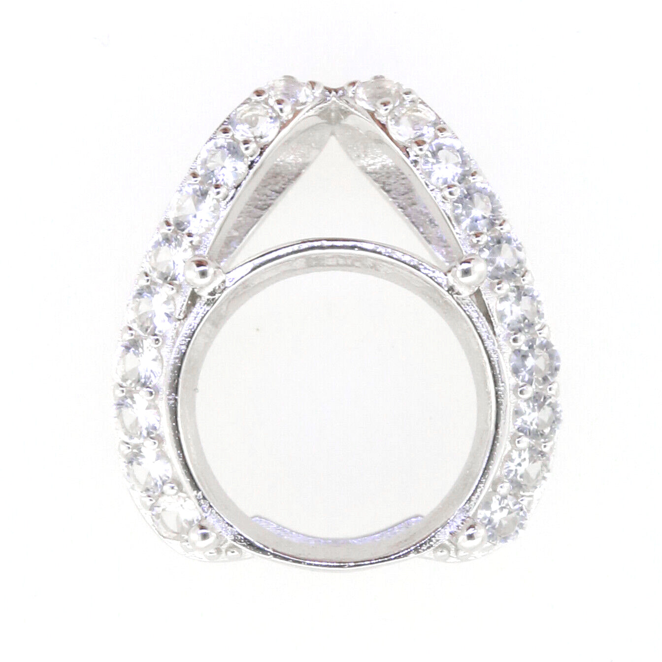 Sterling Silver Semi Mount Pendant Setting Round RD 12x12mm Slide Pendant Syzjewelry