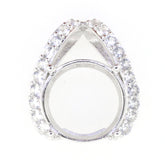 Sterling Silver Semi Mount Pendant Setting Round RD 12x12mm Slide Pendant Syzjewelry