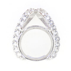 Sterling Silver Semi Mount Pendant Setting Round RD 12x12mm Slide Pendant Syzjewelry