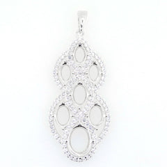 Sterling Silver Semi Mount Pendant Setting Oval OV 9x7mm OV7x5 OV6x4 Multi Stones Syzjewelry