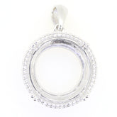 Sterling Silver Semi Mount Pendant Setting Round RD 13X13mm Halo Syzjewelry