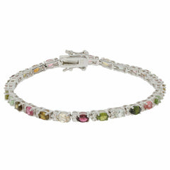 Sterling Silver Semi Mount Bracelet Setting OV 4X3mm White Topaz or Black Spine - Syzjewelry