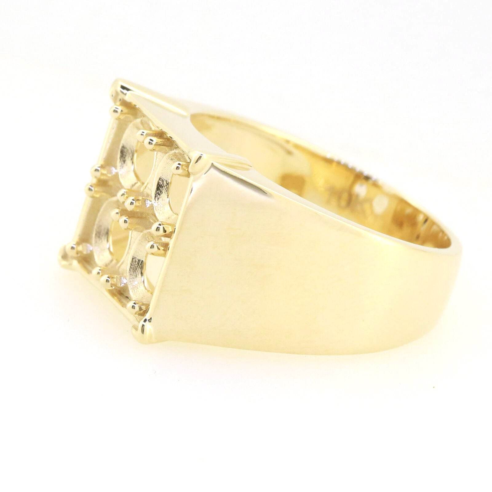 Men’s 10K Yellow Gold Semi Mount Ring Setting RD 5x5mm - Perfect for Creations - Syzjewelry