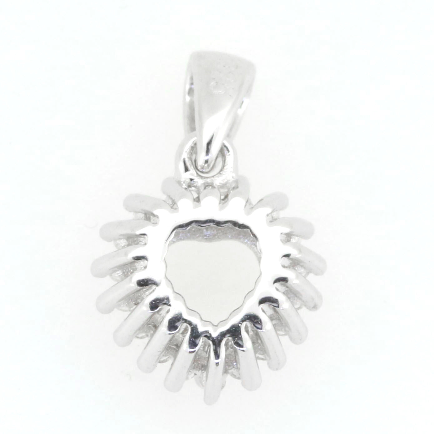 Sterling Silver Semi Mount Pendant Setting Heart HT 6x6mm Halo Syzjewelry