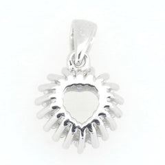 Sterling Silver Semi Mount Pendant Setting Heart HT 6x6mm Halo Syzjewelry