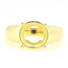 Men's Ring Settings Ring Mounting 14K Yellow Gold Semi Mount Ring Setting Round RD 11x11mm - Syzjewelry