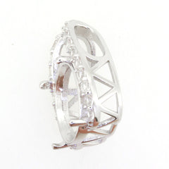 Sterling Silver Semi Mount Pendant Setting Round RD 12x12mm Slide Pendant Syzjewelry