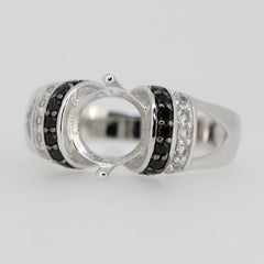 Sterling Silver Semi Mount Ring Setting RD 8x8mm Topaz Spinel Moissanite or CVD Diamond Syzjewelry