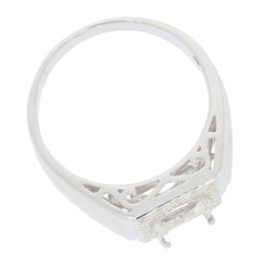 10K White Gold Ring Mount Oval OV 10x8mm Male Men's Ring Settings Halo Design Syzjewelry