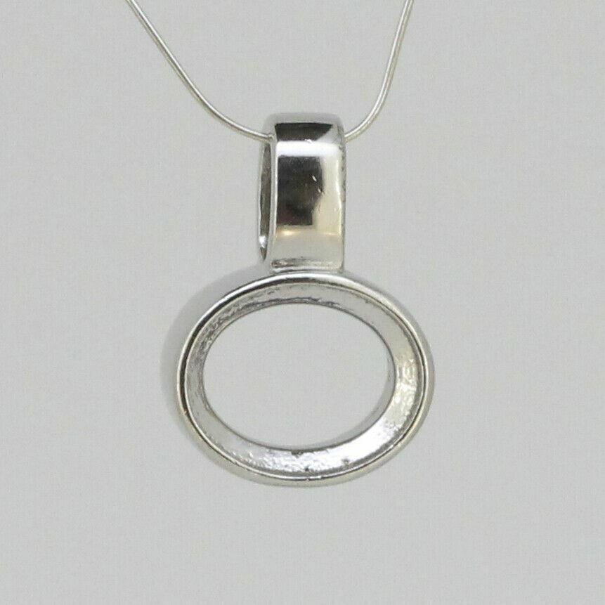 Sterling Silver Semi Mount Pendant Setting Oval OV12x10mm Bezel Set Syzjewelry