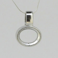 Sterling Silver Semi Mount Pendant Setting Oval OV12x10mm Bezel Set Syzjewelry