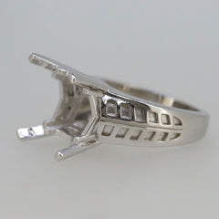 Sterling Silver Semi Mount Ring Setting Princess SQ 12x12mm CU13x13 Men's Ring Art Deco Syzjewelry