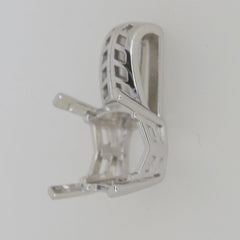 Sterling Silver Semi Mount Pendant Setting Princess SQ 12x12mm CU13x13mm Art Deco Style Syzjewelry