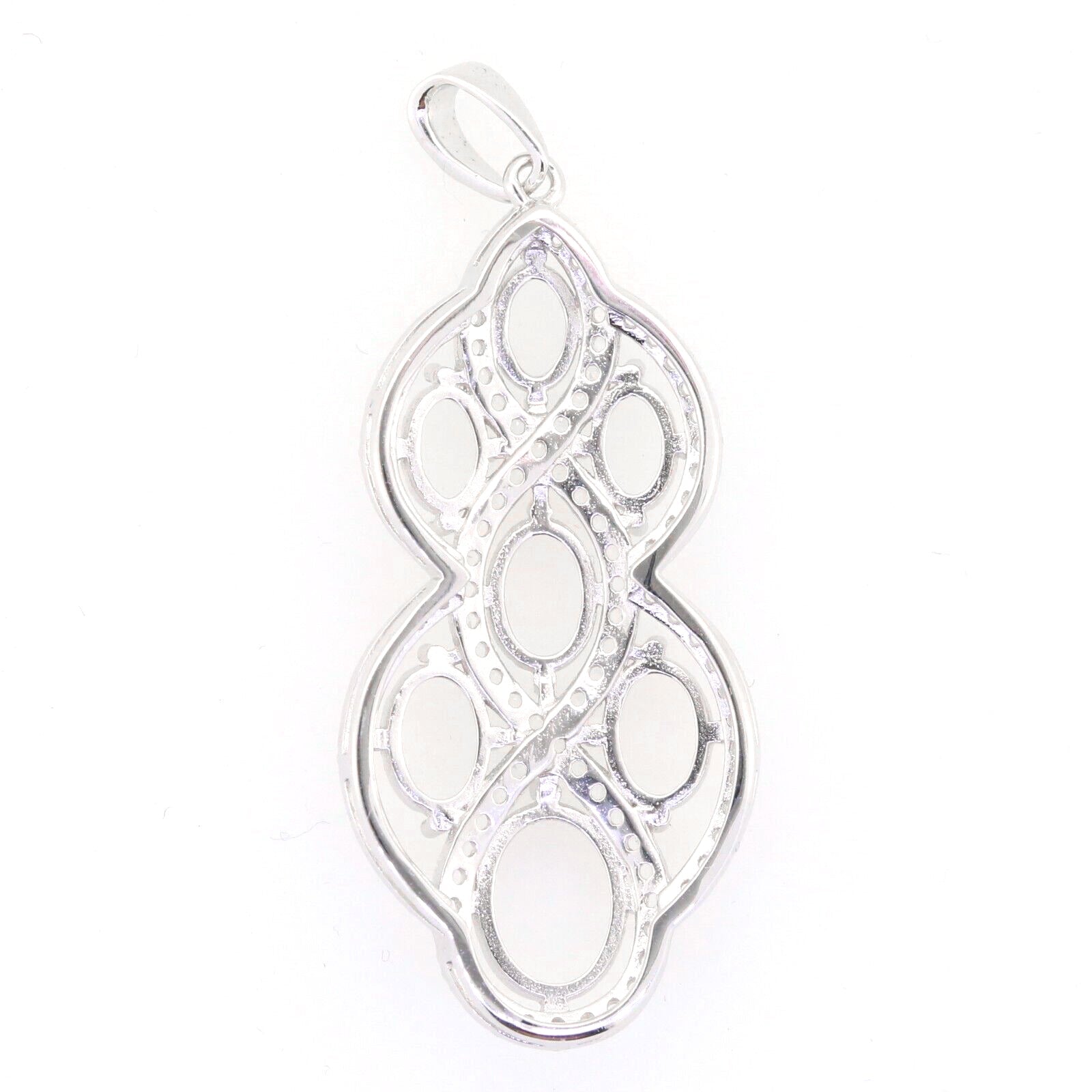 Sterling Silver Semi Mount Pendant Setting Oval OV 9x7mm OV7x5 OV6x4 Multi Stones Syzjewelry