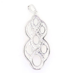 Sterling Silver Semi Mount Pendant Setting Oval OV 9x7mm OV7x5 OV6x4 Multi Stones Syzjewelry
