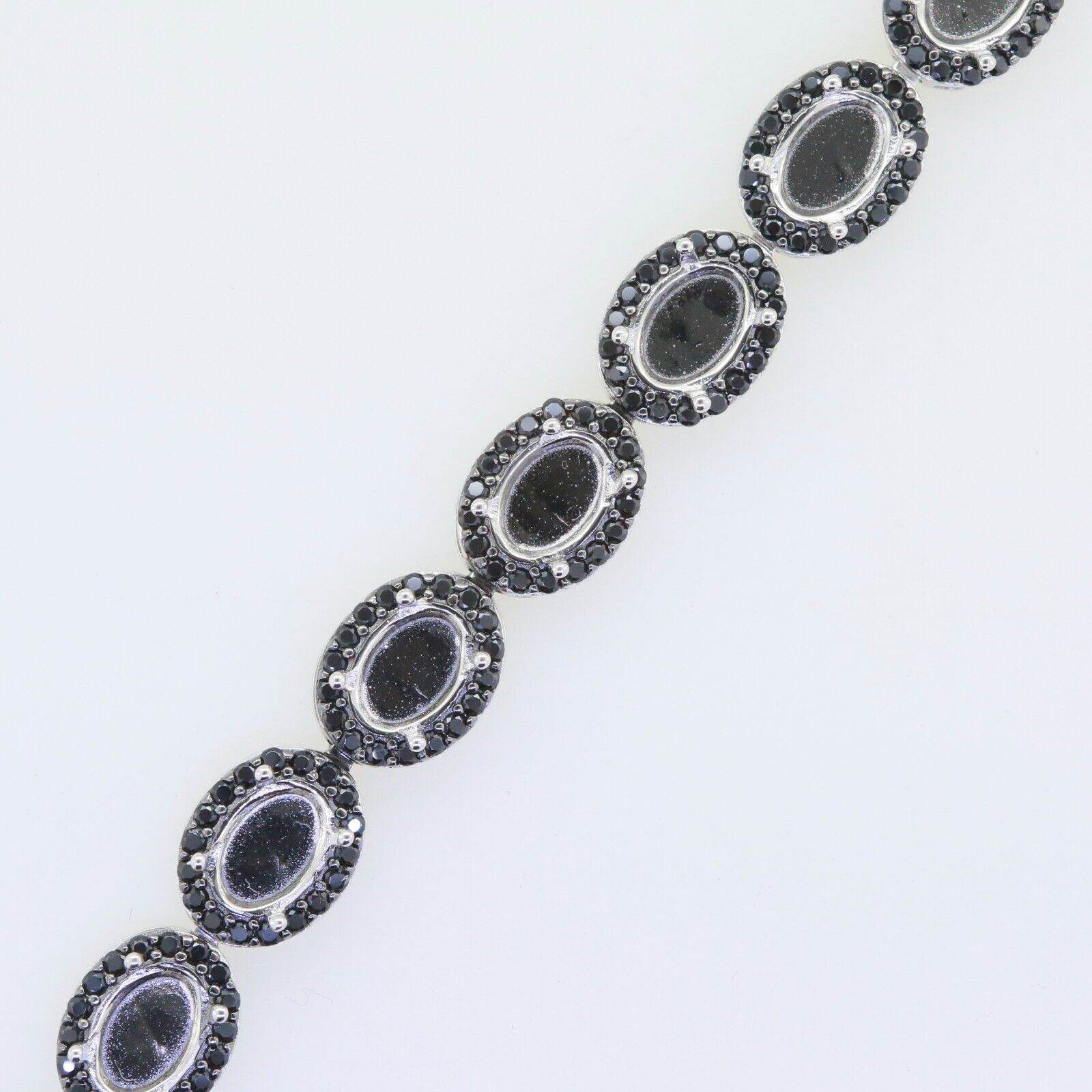 Sterling Silver Semi Mount Tennis Bracelet Setting OV 7X5mm Topaz or Spinel - Syzjewelry