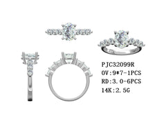 Sterling Silver Semi Mount Ring Setting Oval OV 9x7mm Accent Shank Multi Stone Syzjewelry