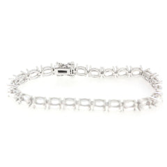 Sterling Silver Semi Mount Tennis Bracelet Setting OV 7x5mm Solid Silver Syzjewelry