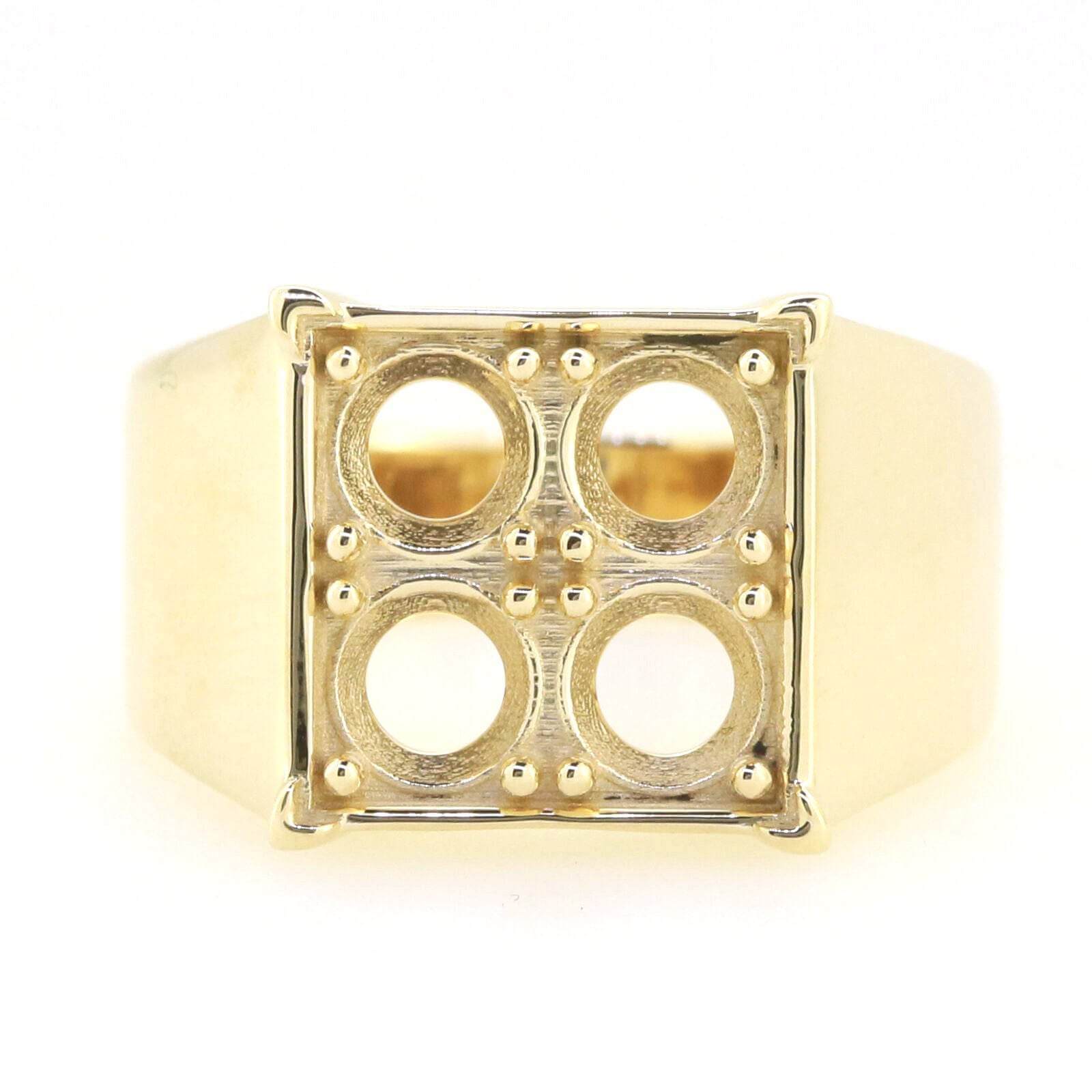 Men’s 10K Yellow Gold Semi Mount Ring Setting RD 5x5mm - Perfect for Creations - Syzjewelry