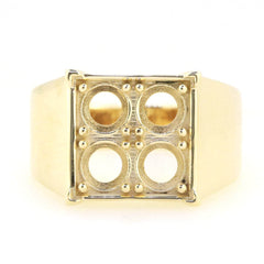 Men’s 10K Yellow Gold Semi Mount Ring Setting RD 5x5mm - Perfect for Creations - Syzjewelry