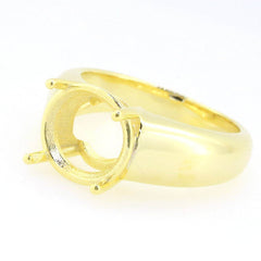 Men's Ring Settings Ring Mounting 14K Yellow Gold Semi Mount Ring Setting Round RD 11x11mm - Syzjewelry