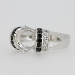 Sterling Silver Semi Mount Ring Setting RD 8x8mm Topaz Spinel Moissanite or CVD Diamond Syzjewelry