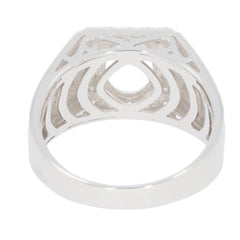 10K White Gold Ring Mount Oval OV 10x8mm Male Men's Ring Settings Halo Design Syzjewelry