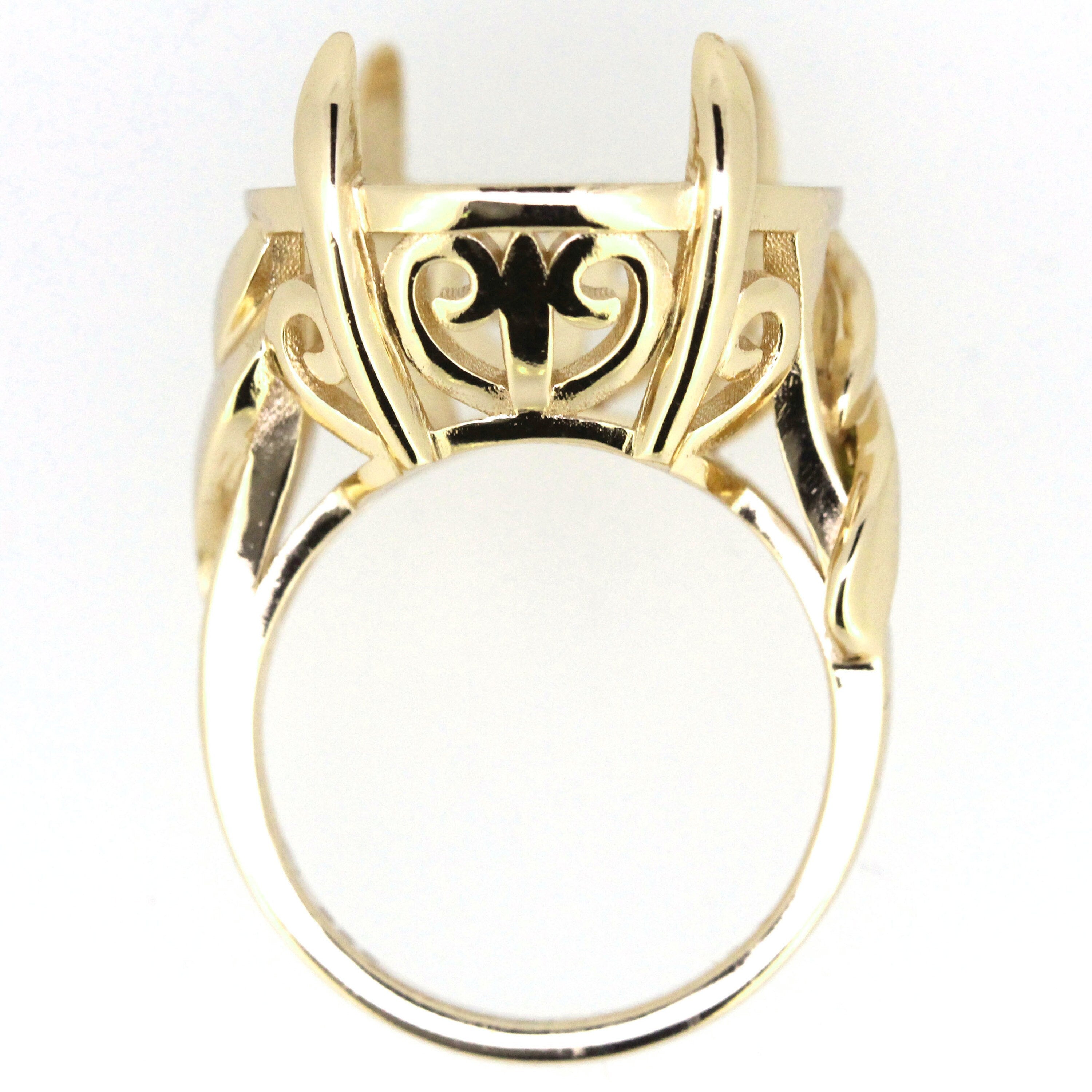 Art Deco Style Sterling Silver Semi Mount Ring Setting Oval OV 20x16mm Syzjewelry