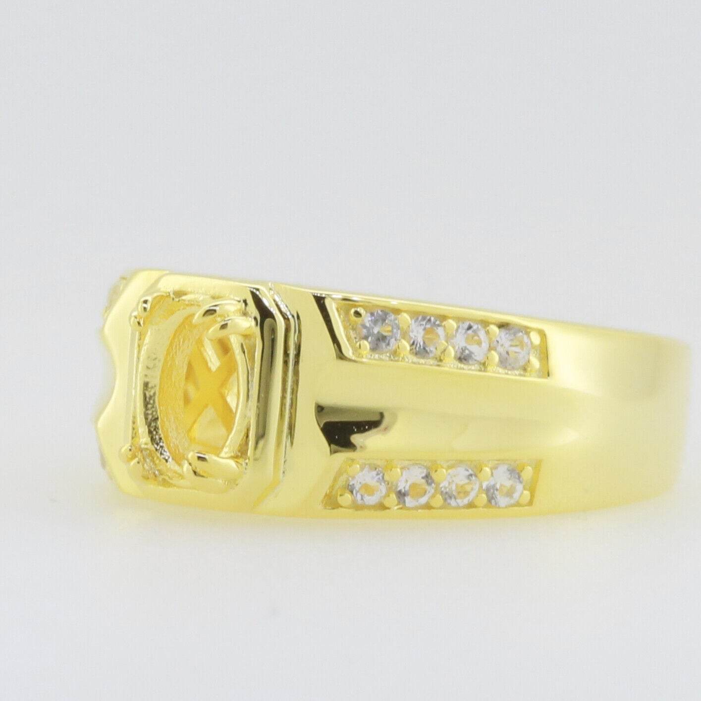 Men's Sterling Silver Semi Mount Ring Setting Oval OV 7x5mm - Syzjewelry