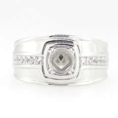 Sterling Silver Semi Mount Ring Setting Round RD 8x8mm Men's Ring Syzjewelry