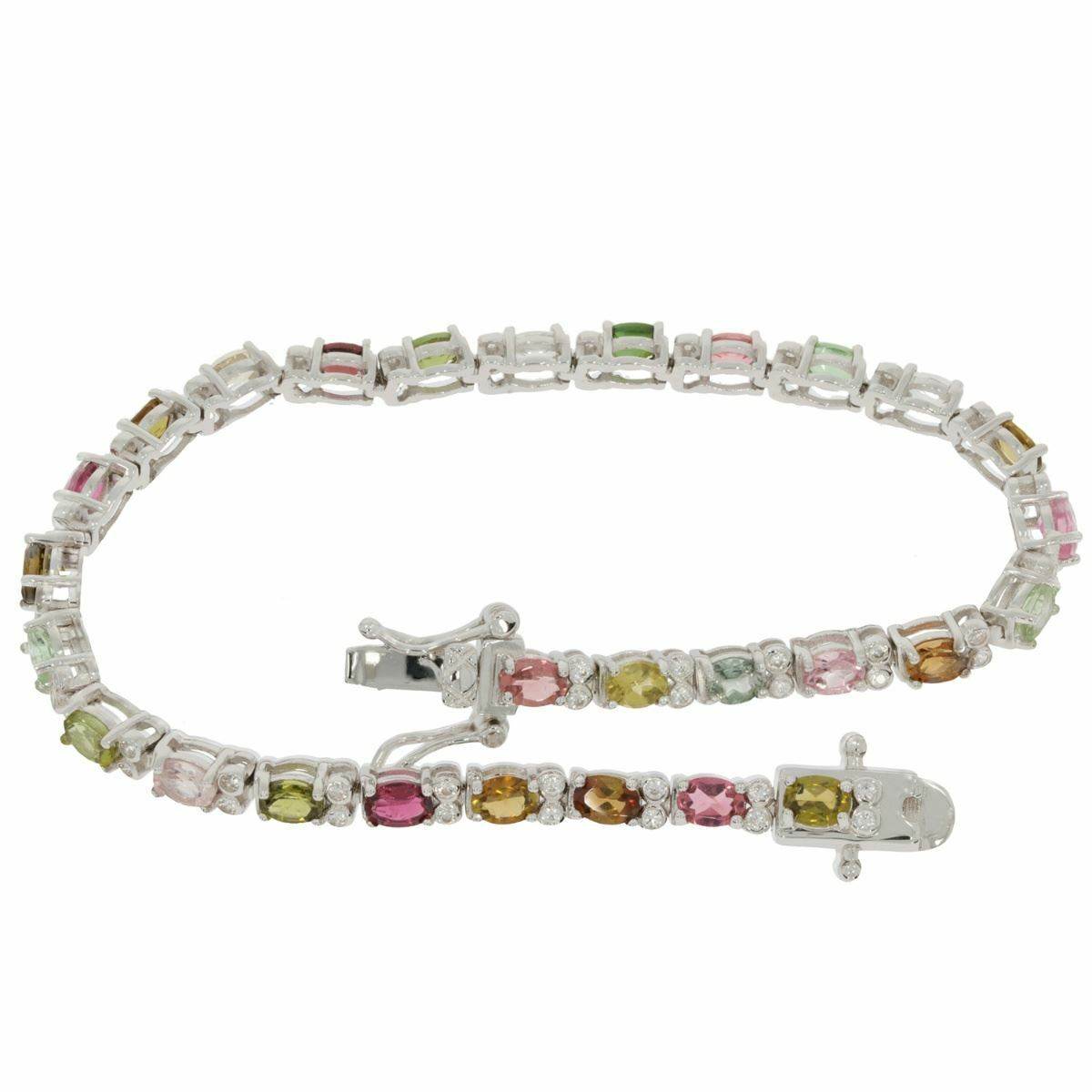 Sterling Silver Semi Mount Bracelet Setting OV 4X3mm White Topaz or Black Spine - Syzjewelry