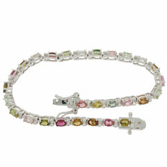 Sterling Silver Semi Mount Bracelet Setting OV 4X3mm White Topaz or Black Spine - Syzjewelry