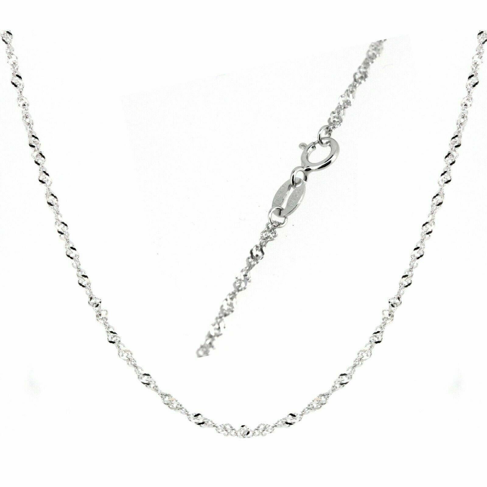 Sterling Silver Singapore Chain Necklace Solid 925 Women 18" 20" 22" 24" Syzjewelry