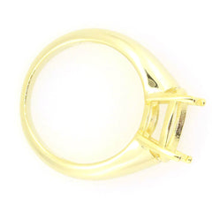 Men's Ring Settings Ring Mounting 14K Yellow Gold Semi Mount Ring Setting Round RD 11x11mm - Syzjewelry