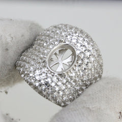 Sterling Silver Semi Mount Ring Setting Oval OV 10X8mm Dome Ring Bling Bling Diamond Moissanite Ring DHJ