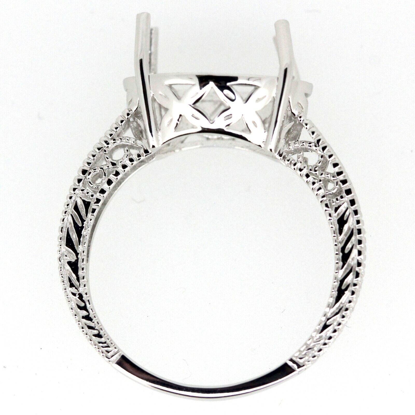 Sterling Silver 10K or 14K Gold Semi Mount Ring Setting Oval OV 13x9mm Filigree Syzjewelry