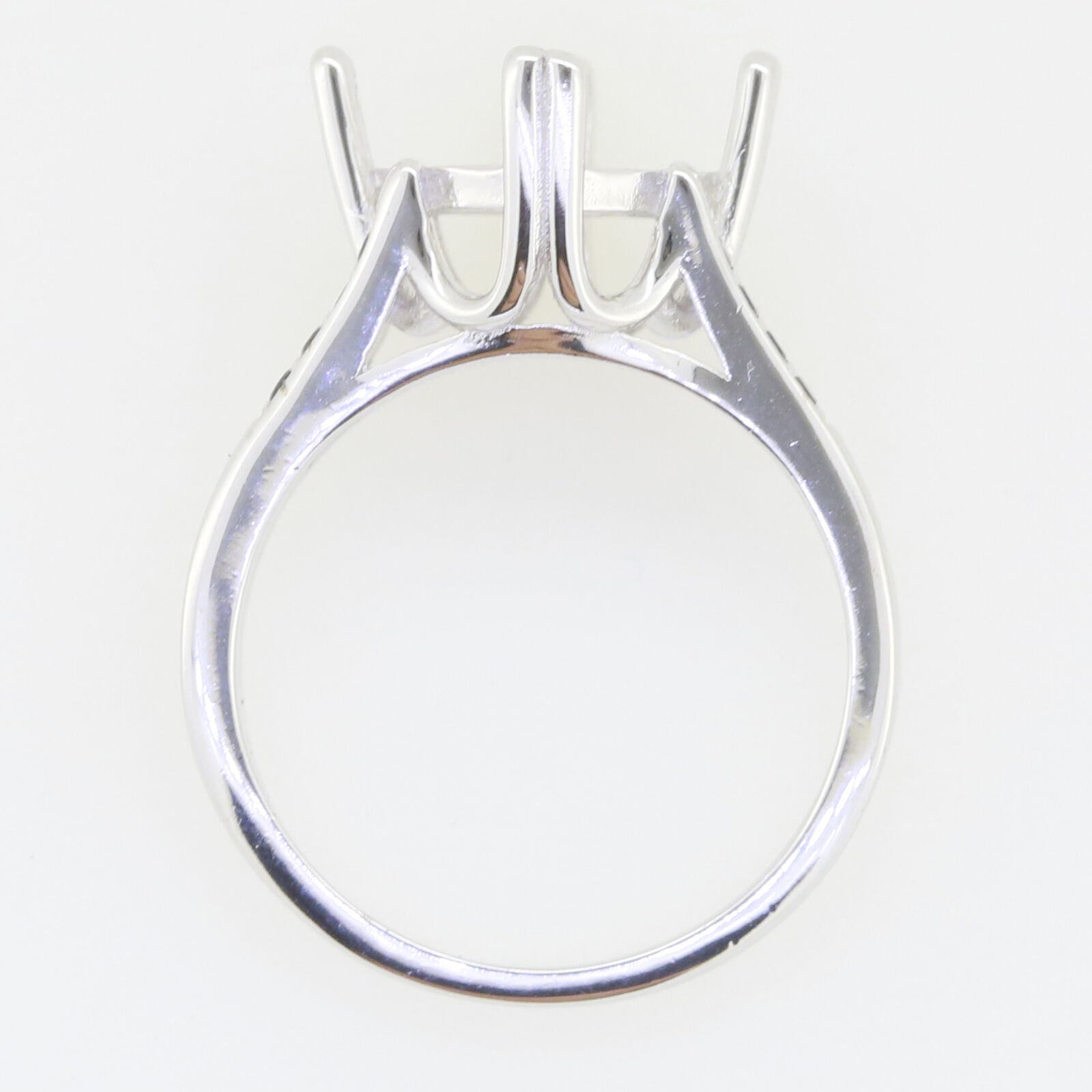 Sterling Silver Semi Mount Ring Setting Princess SQ 8x8mm Black Spinel White Topaz Syzjewelry