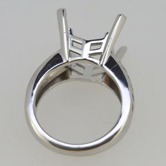 Sterling Silver Semi Mount Ring Setting Princess SQ 12x12mm CU13x13 Men's Ring Art Deco Syzjewelry