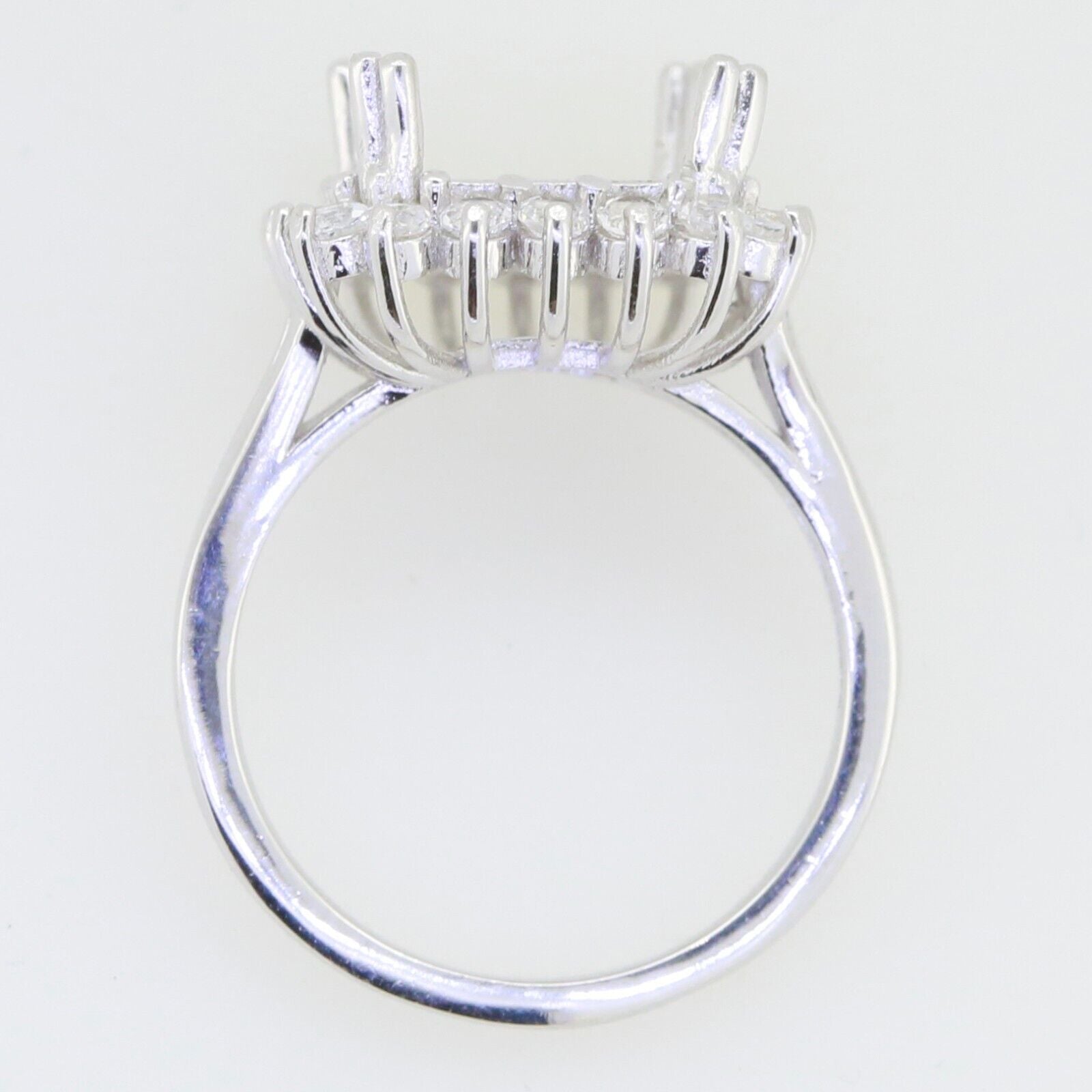 Sterling Silver Semi Mount Ring Setting Square Emerald SQ 10X10mm Halo Topaz Syzjewelry