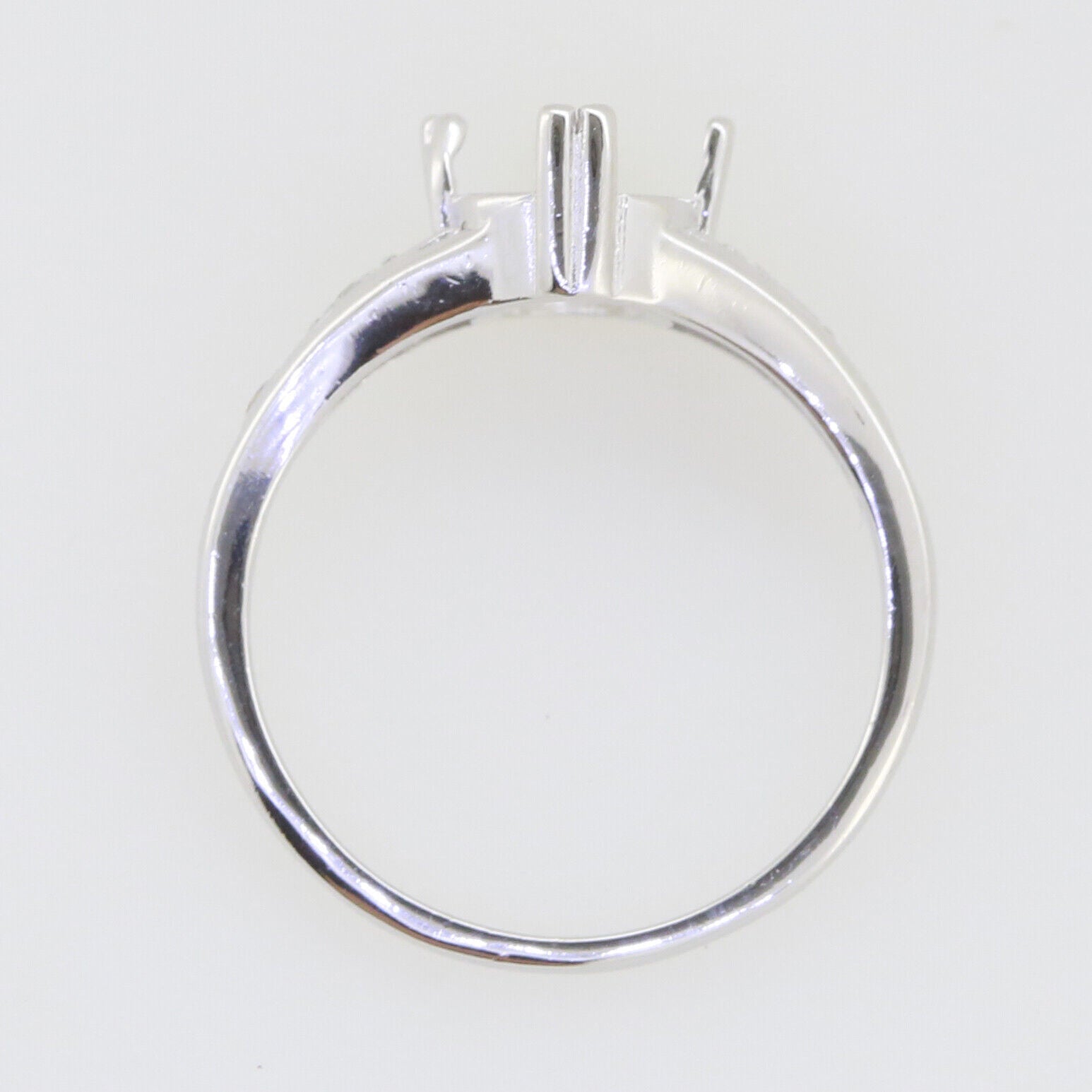 Sterling Silver Semi Mount Ring Setting Cushion CU 9X7mm Art Nouveau Style Syzjewelry