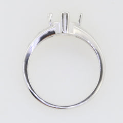 Sterling Silver Semi Mount Ring Setting Cushion CU 9X7mm Art Nouveau Style Syzjewelry