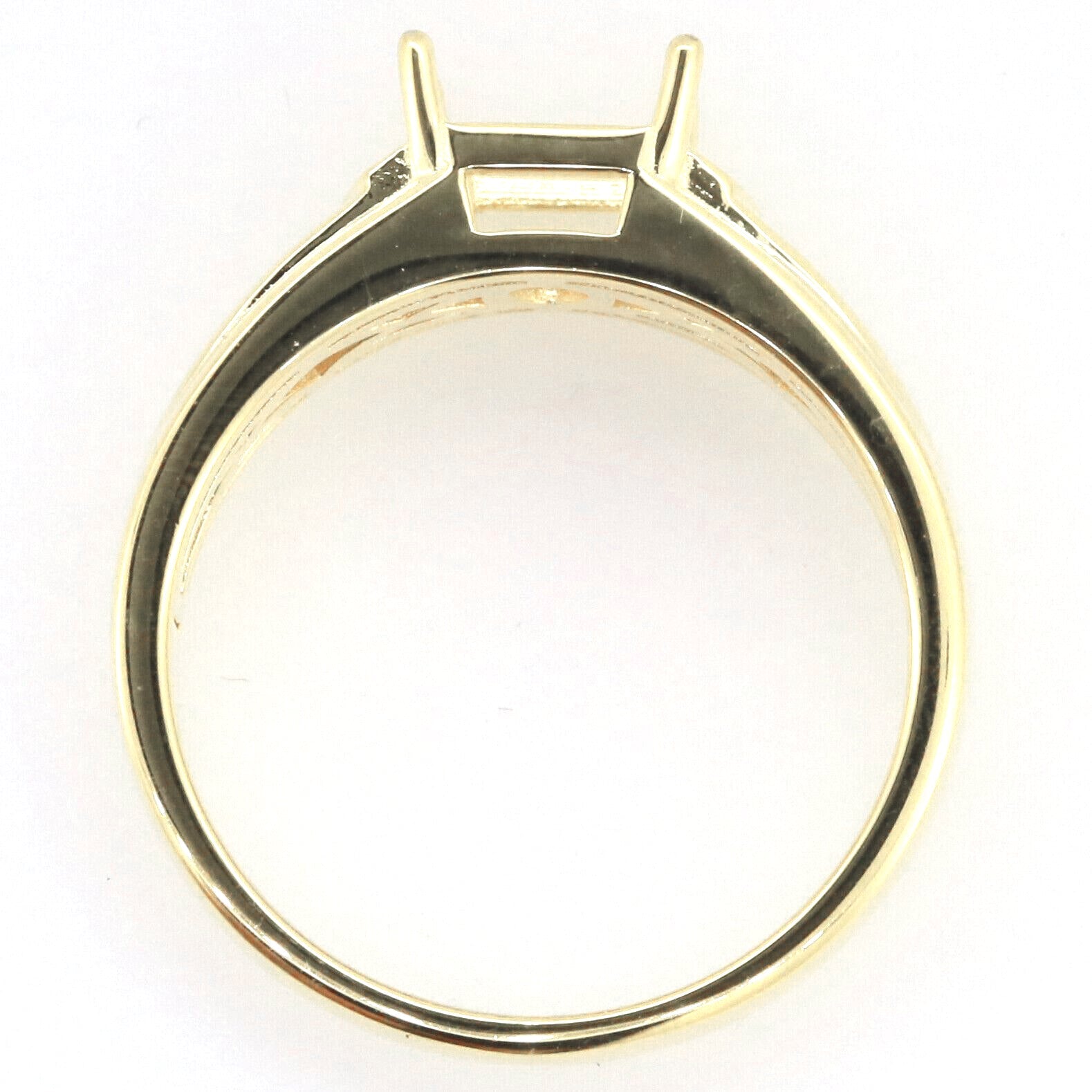 Men's 14K Yellow Gold Semi Mount Ring Setting Square Emerald SQ 8x8mm Asscher Cut Syzjewelry