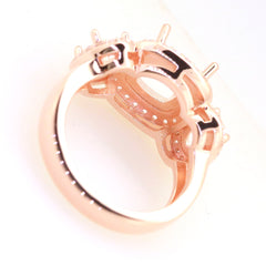 Art Deco Sterling Silver Semi Mount Ring Setting CU Cushion 8x8mm Syzjewelry