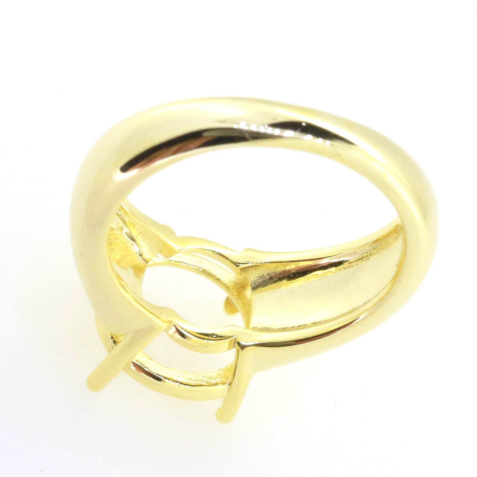 Men's Ring Settings Ring Mounting 14K Yellow Gold Semi Mount Ring Setting Round RD 11x11mm - Syzjewelry