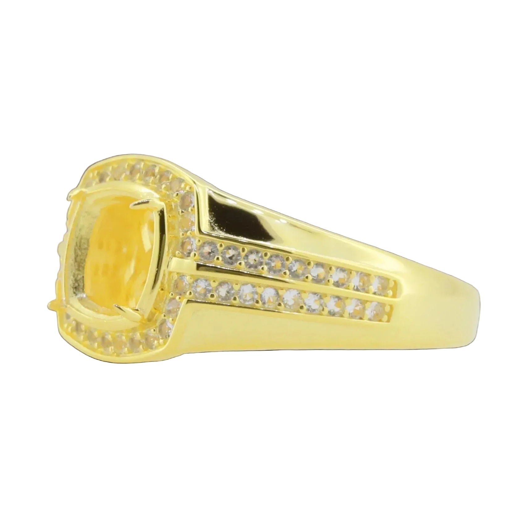 Men's Ring Settings Ring Mounting 10K Yellow Gold Cushion CU 8X8mm Syzjewelry