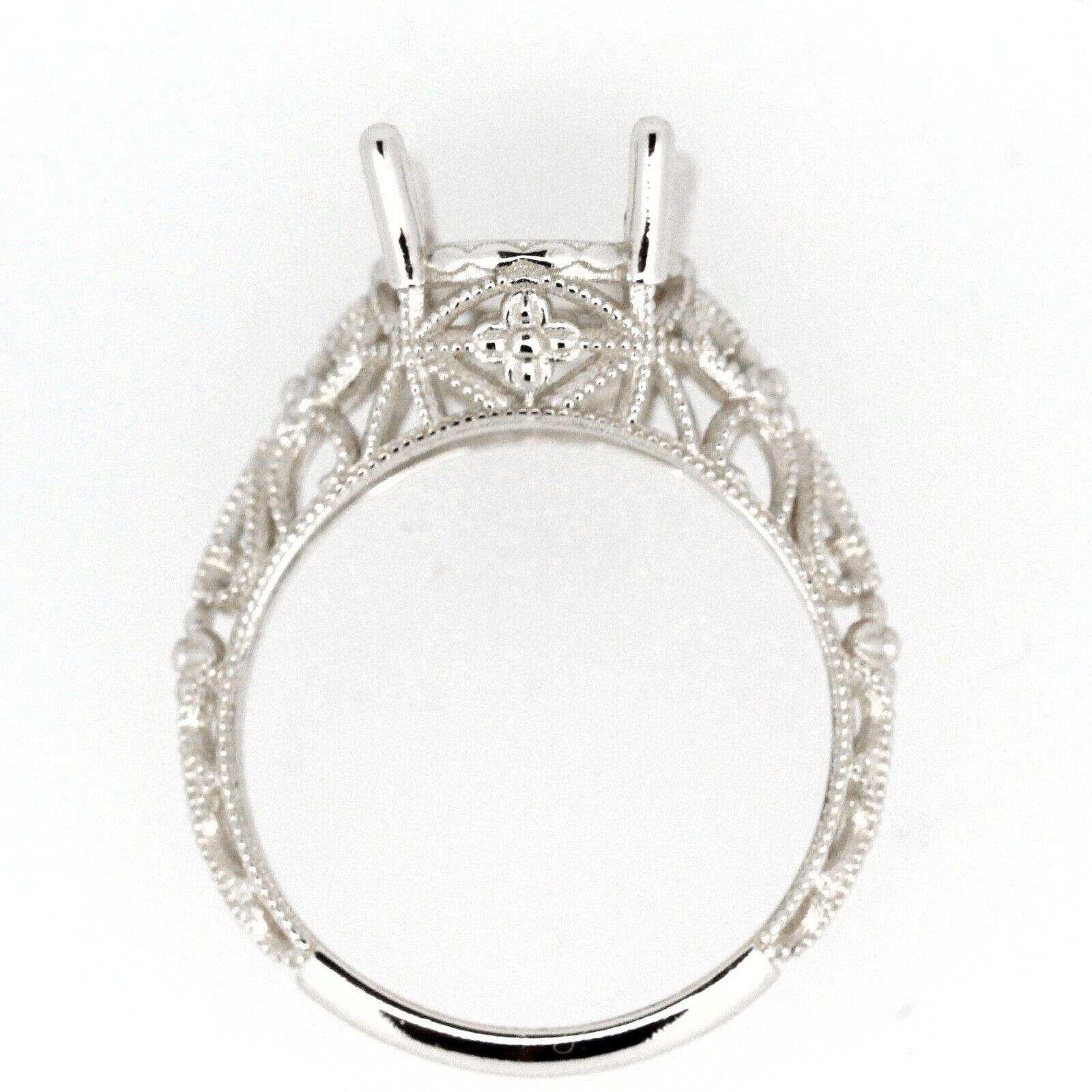 Sterling Silver 10K or 14K Gold Semi Mount Ring Setting Oval OV 11x9mm Art Deco Style Syzjewelry