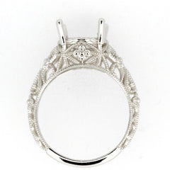 Sterling Silver 10K or 14K Gold Semi Mount Ring Setting Oval OV 11x9mm Art Deco Style Syzjewelry